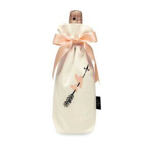 New Kate Spade Two Hearts Wine Tote Canvas Gift Bag Engagement Anniversary